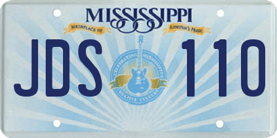 MS license plate JDS110