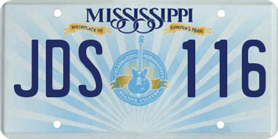 MS license plate JDS116