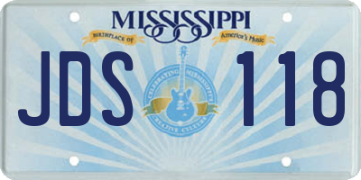 MS license plate JDS118