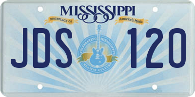 MS license plate JDS120