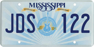 MS license plate JDS122
