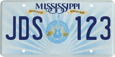 MS license plate JDS123