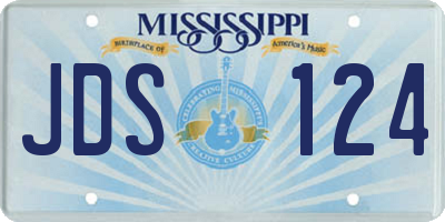 MS license plate JDS124