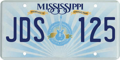 MS license plate JDS125