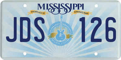 MS license plate JDS126