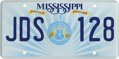 MS license plate JDS128