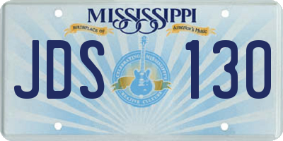 MS license plate JDS130