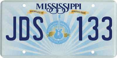 MS license plate JDS133