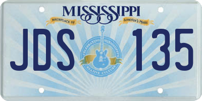 MS license plate JDS135