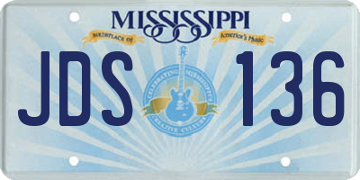 MS license plate JDS136