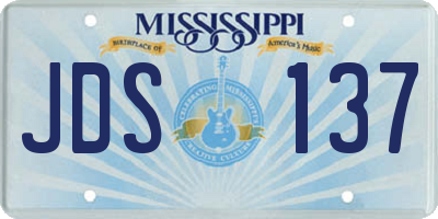 MS license plate JDS137
