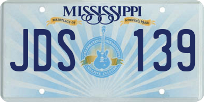 MS license plate JDS139