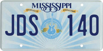 MS license plate JDS140
