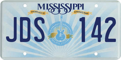 MS license plate JDS142