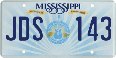 MS license plate JDS143