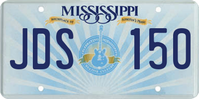 MS license plate JDS150