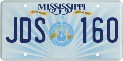 MS license plate JDS160