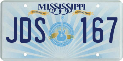 MS license plate JDS167