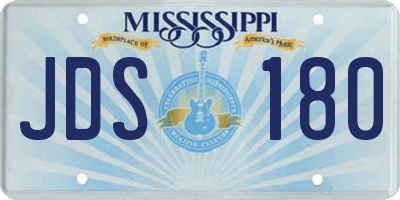 MS license plate JDS180