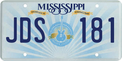 MS license plate JDS181