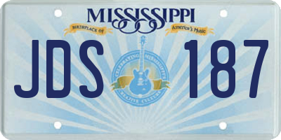 MS license plate JDS187
