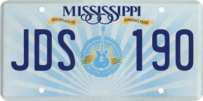 MS license plate JDS190