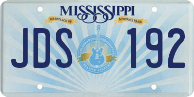 MS license plate JDS192