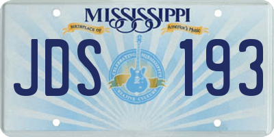 MS license plate JDS193