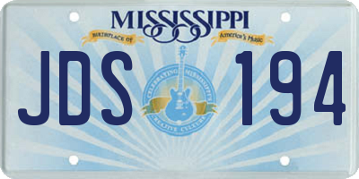 MS license plate JDS194