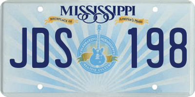 MS license plate JDS198