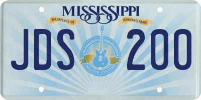 MS license plate JDS200