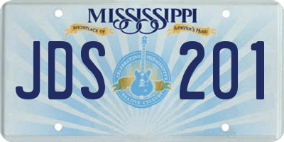 MS license plate JDS201