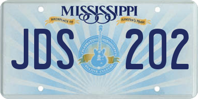 MS license plate JDS202