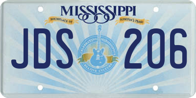 MS license plate JDS206