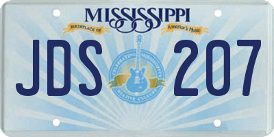 MS license plate JDS207