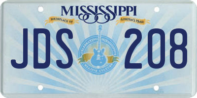 MS license plate JDS208