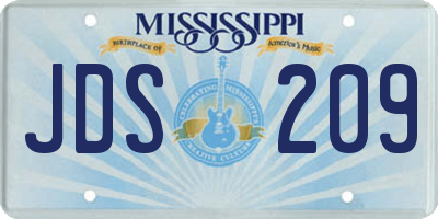 MS license plate JDS209