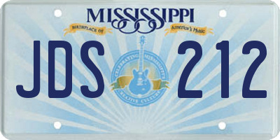 MS license plate JDS212