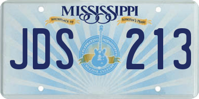 MS license plate JDS213