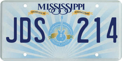 MS license plate JDS214