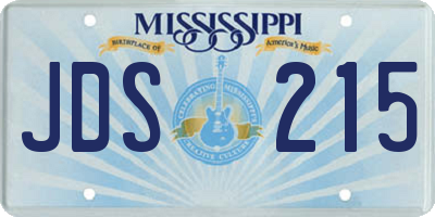 MS license plate JDS215