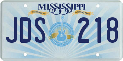 MS license plate JDS218
