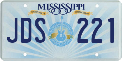 MS license plate JDS221