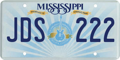 MS license plate JDS222