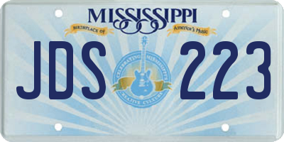 MS license plate JDS223