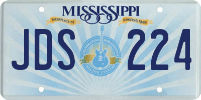 MS license plate JDS224