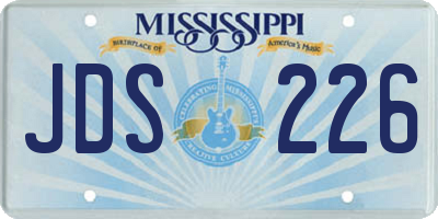 MS license plate JDS226