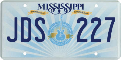 MS license plate JDS227