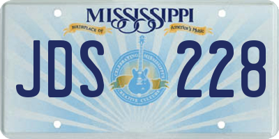 MS license plate JDS228