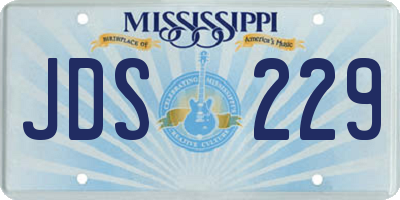 MS license plate JDS229